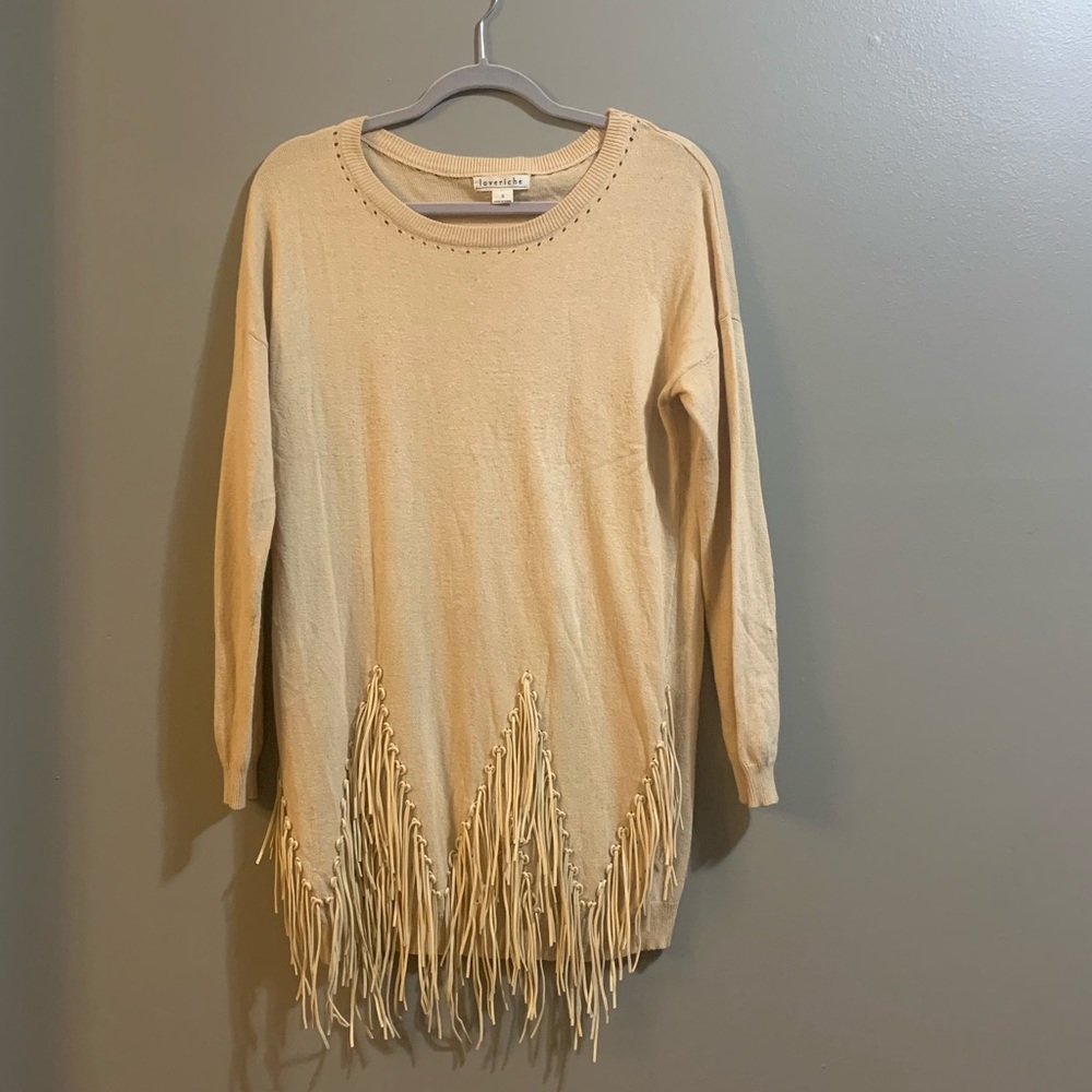 Loveriche Beige Tunic Sweater